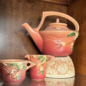 COPY Roseville Snowberry Pink Tea set -MINT
